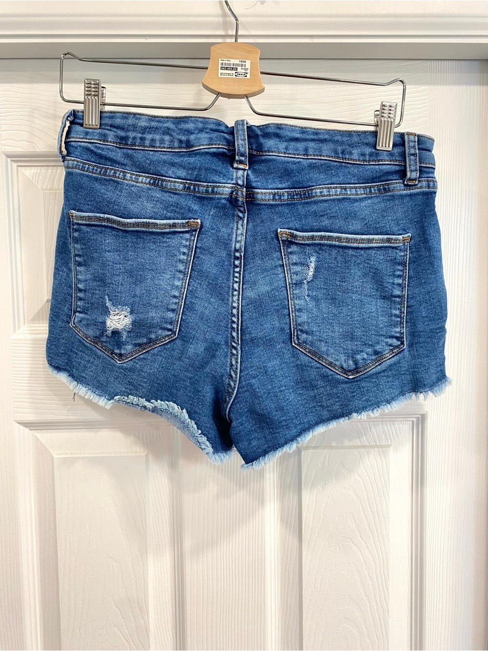 Arizona Jean Company Distressed Blue Denim Shorts - Picture 3 of 4